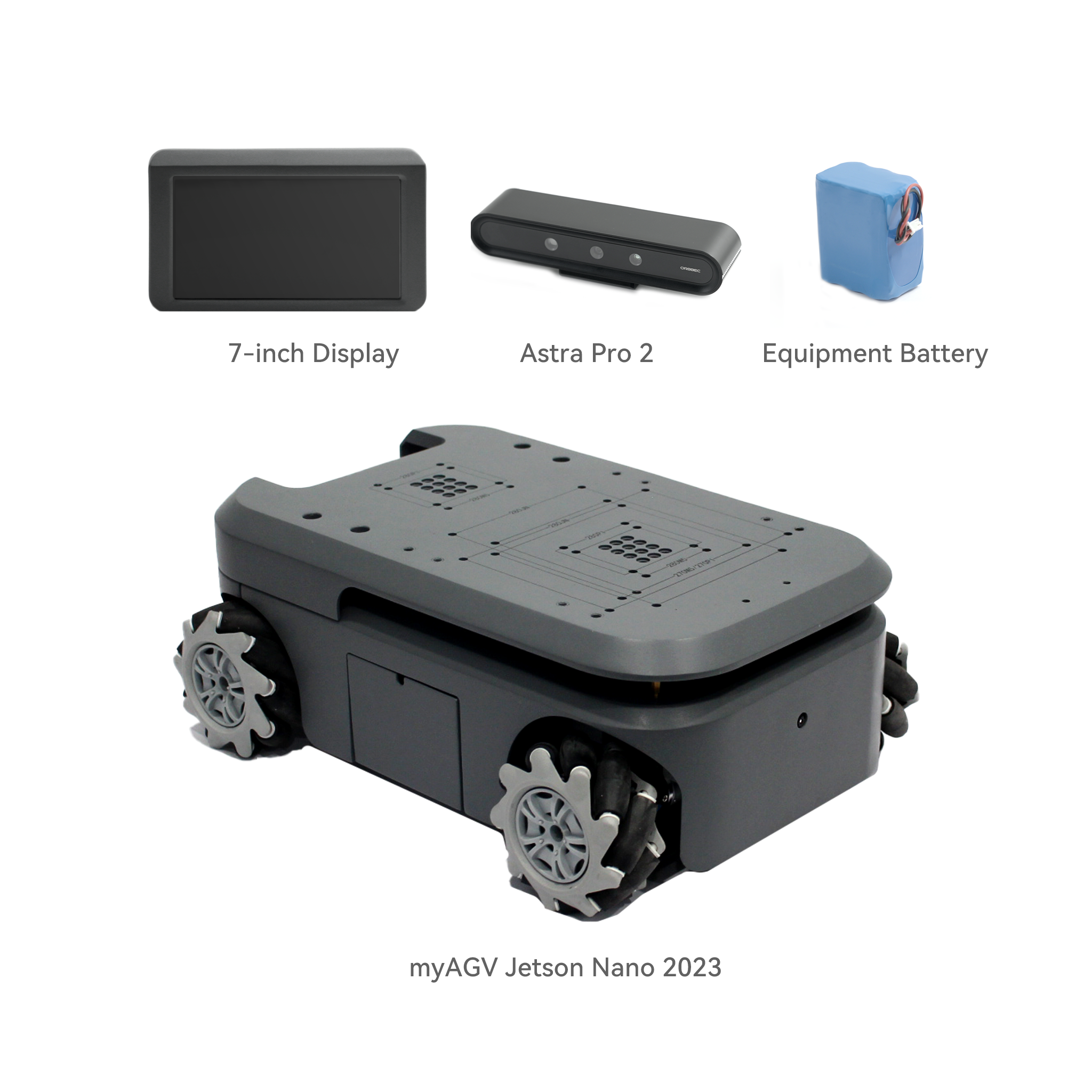 Elephant Robotics myAGV 2023 Jetson Nano - Mobile Chassis Autonomous Navigation Robot Kit 2D/3D Mapping, Smart 4-Wheel Drive Vehicle with Gamepad