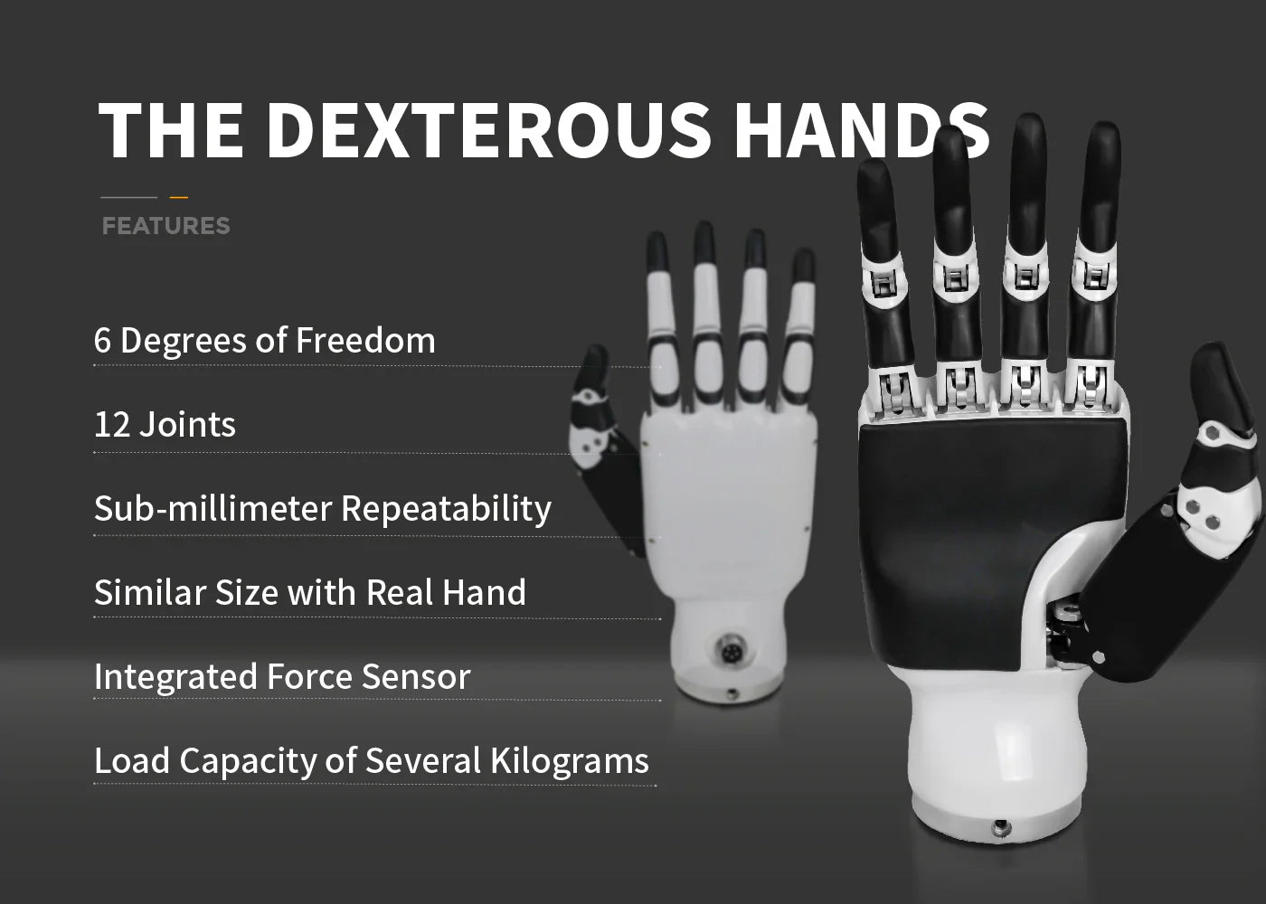 RH56DFX Dexterous Robotic Hand – 6 DOF Robot Hand with Force & Tactile Sensors | Inspire Robots