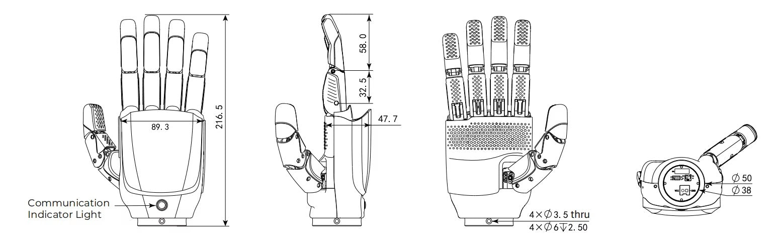 RH56E2 / RH56DFTP Dexterous Robot Manipulator Hand – 6 DOF Humanoid Robotic Hand | Inspire Robots